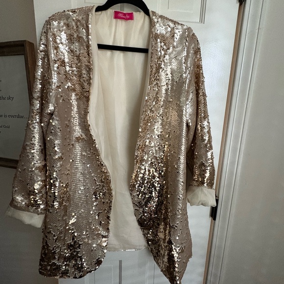 Mandee Gold Sequin Jacket - Picture 1 of 5